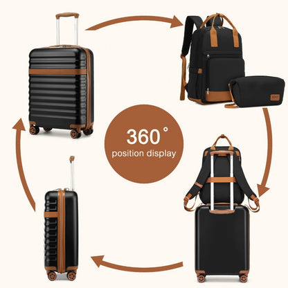Kono Stylish Hard Shell ABS+PC Cabin Suitcase Included Multi-Compartment
