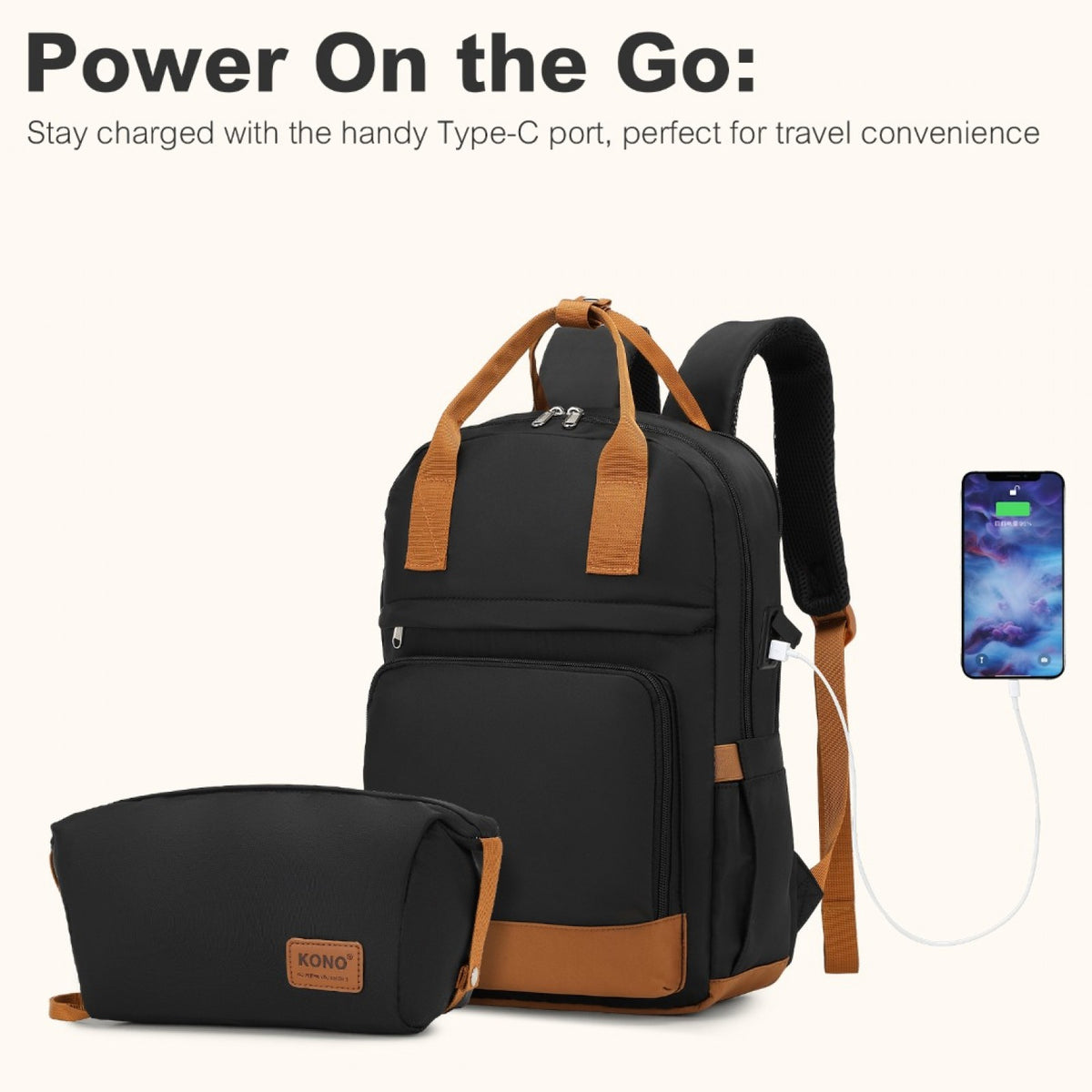Kono Stylish Hard Shell ABS+PC Cabin Suitcase Included Multi-Compartment