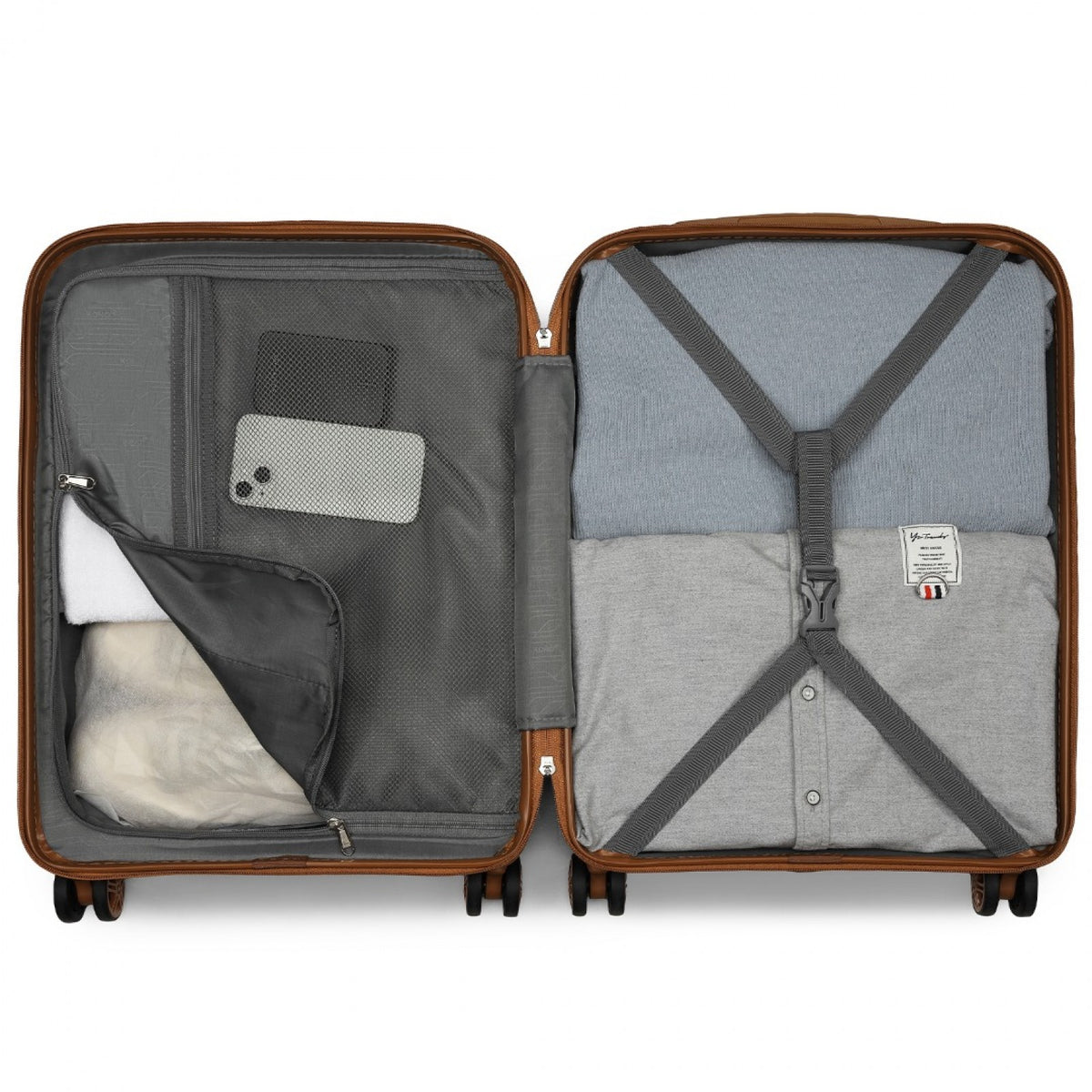 Kono Stylish Hard Shell ABS+PC Cabin Suitcase Included Multi-Compartment