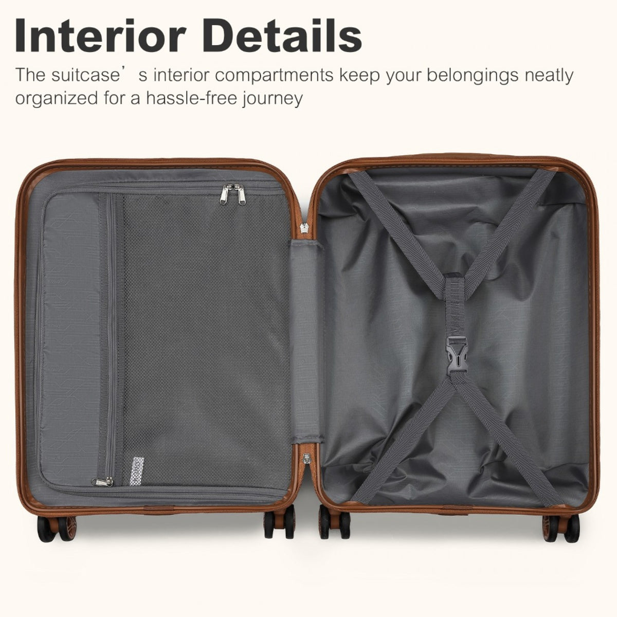 Kono Stylish Hard Shell ABS+PC Cabin Suitcase Included Multi-Compartment