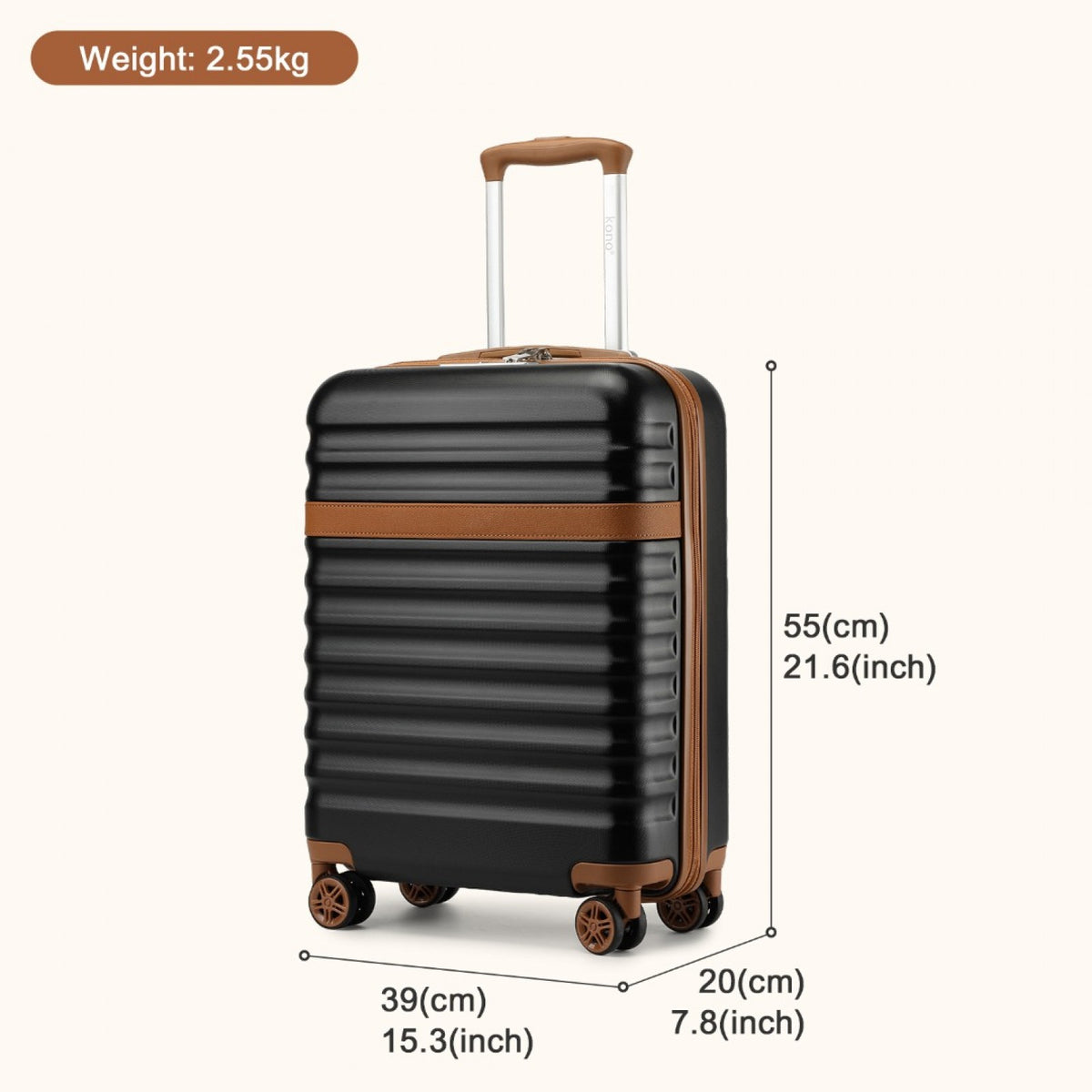 Kono Stylish Lightweight Hard Shell ABS+PC Suitcase