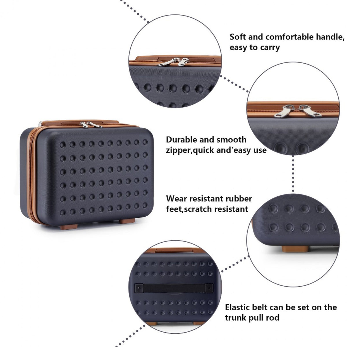 Kono Stylish ABS+PC Polka Dot Hard Shell Vanity Case