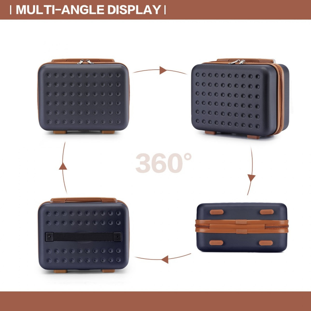 Kono Stylish ABS+PC Polka Dot Hard Shell Vanity Case