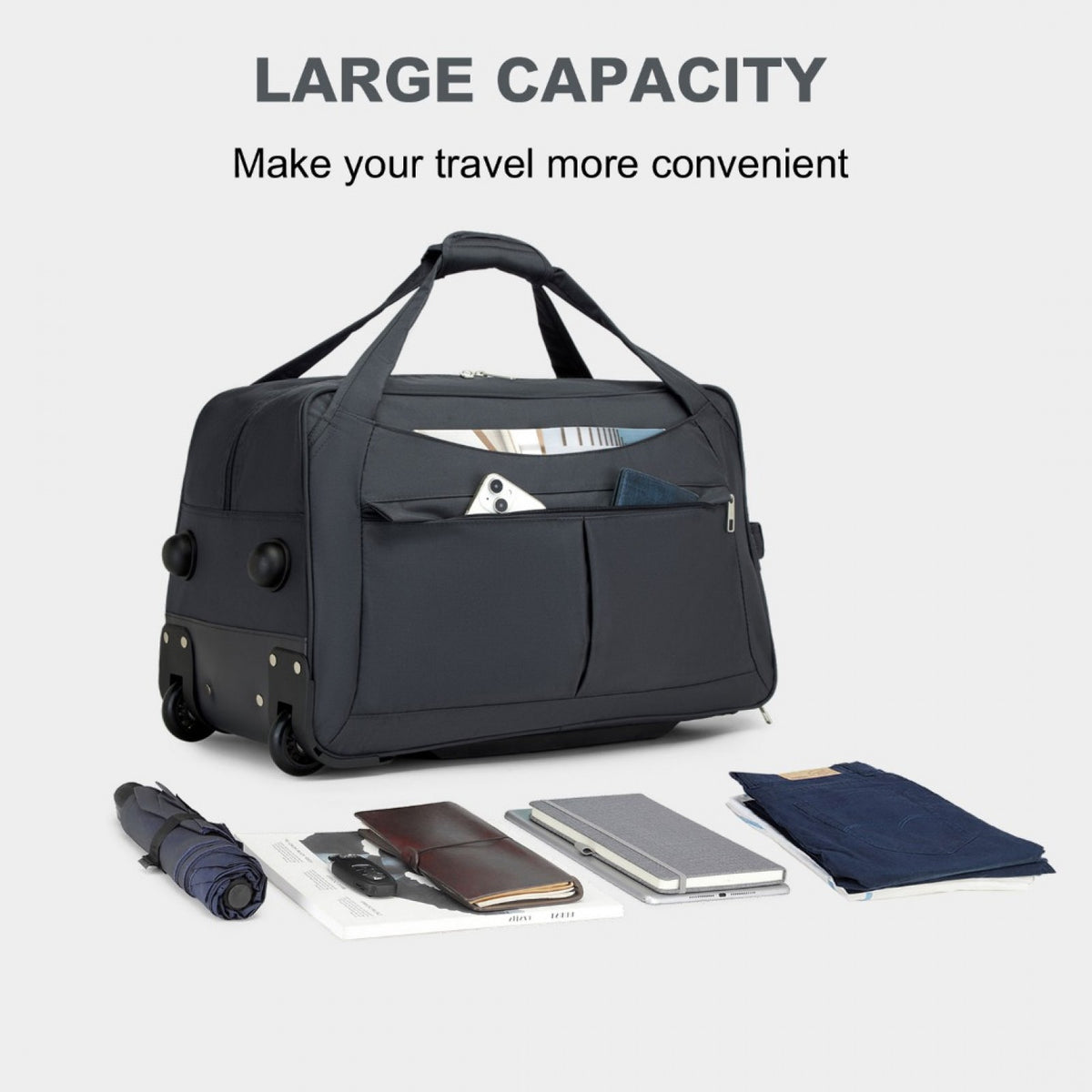 Kono Durable Folding Travel Trolley Bag