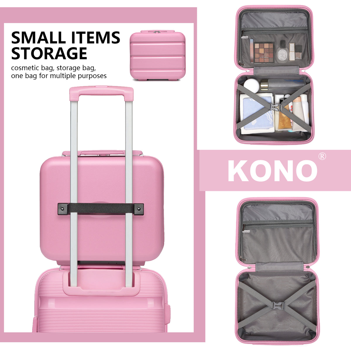 Kono PP Hardshell Lightweight Vanity Case for Travel & Daily Use