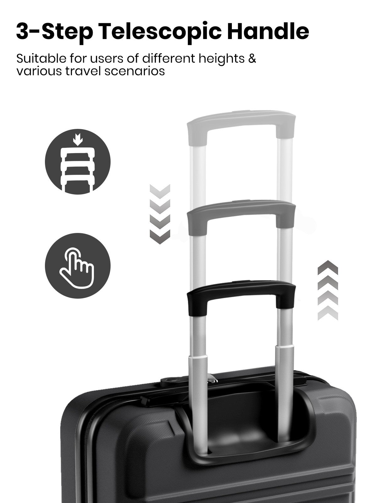 Kono ABS+PC Compact Cabin Suitcase– Lightweight Hard Shell Carry-On