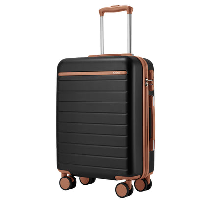 Kono Scratch-Resistant Hard Shell Suitcase with Horizontal Stripe Design