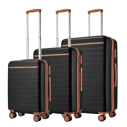 Kono Scratch-Resistant Hard Shell Suitcase with Horizontal Stripe Design