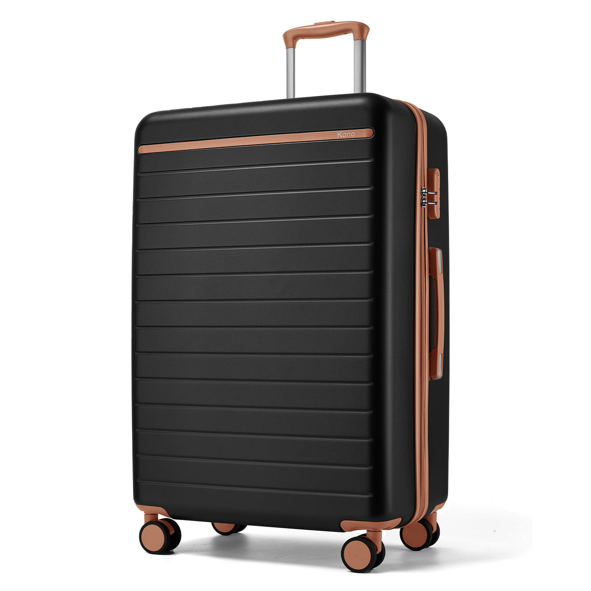 Kono Scratch-Resistant Hard Shell Suitcase with Horizontal Stripe Design