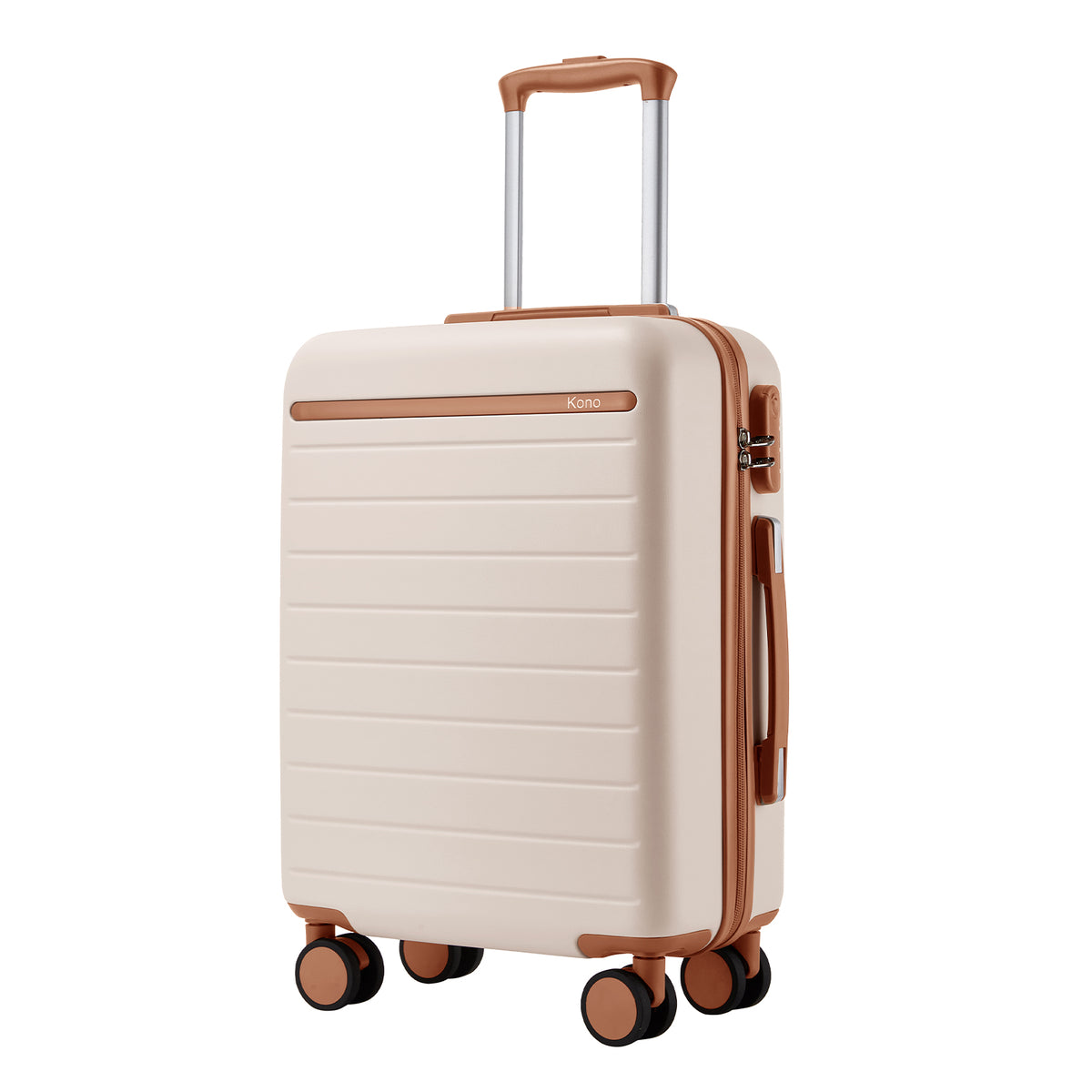 Kono Scratch-Resistant Hard Shell Suitcase with Horizontal Stripe Design