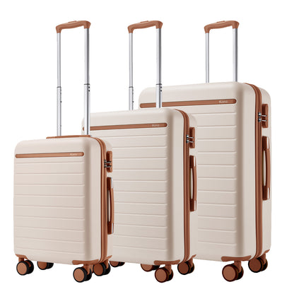 Kono Scratch-Resistant Hard Shell Suitcase with Horizontal Stripe Design