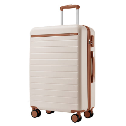 Kono Scratch-Resistant Hard Shell Suitcase with Horizontal Stripe Design