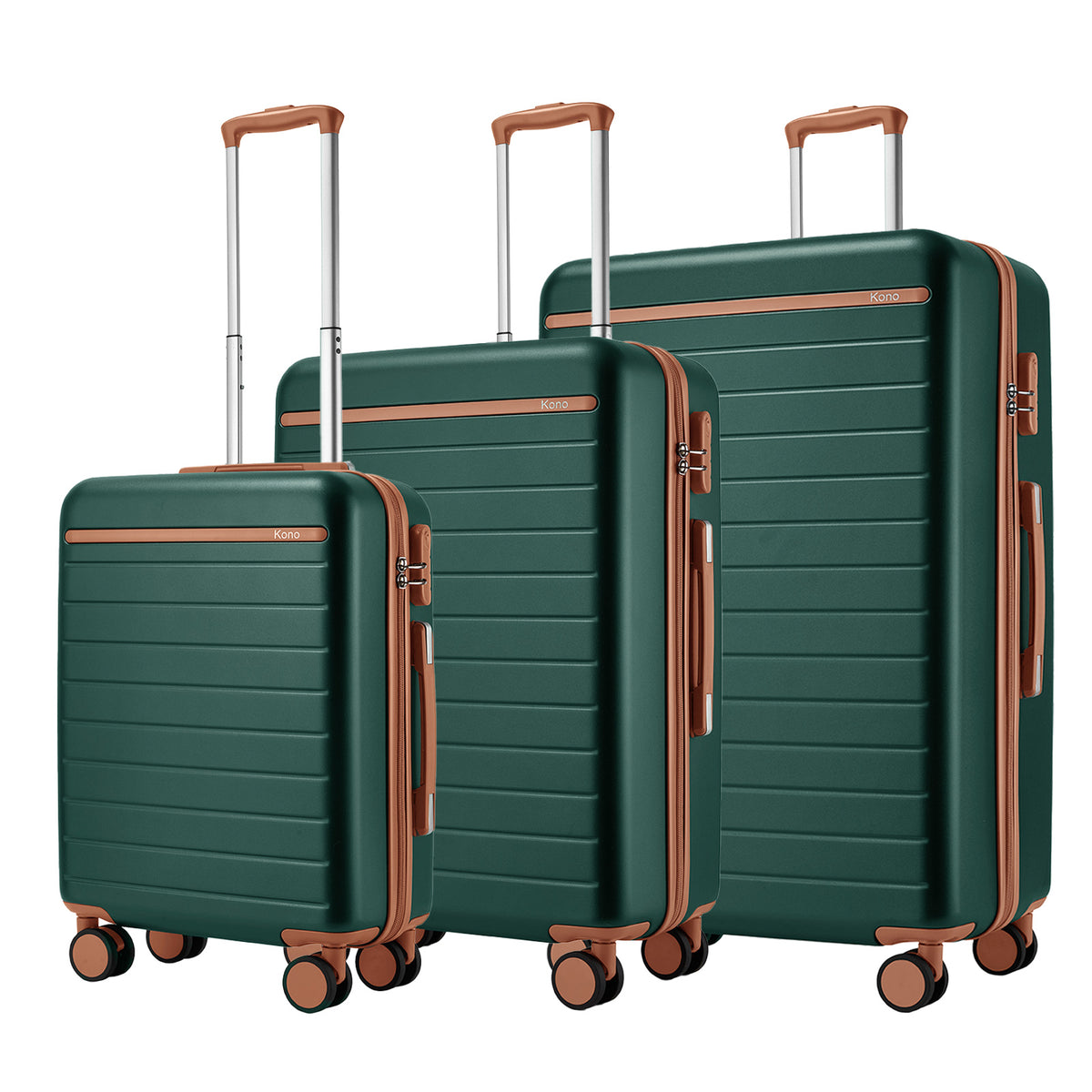 Kono Scratch-Resistant Hard Shell Suitcase with Horizontal Stripe Design