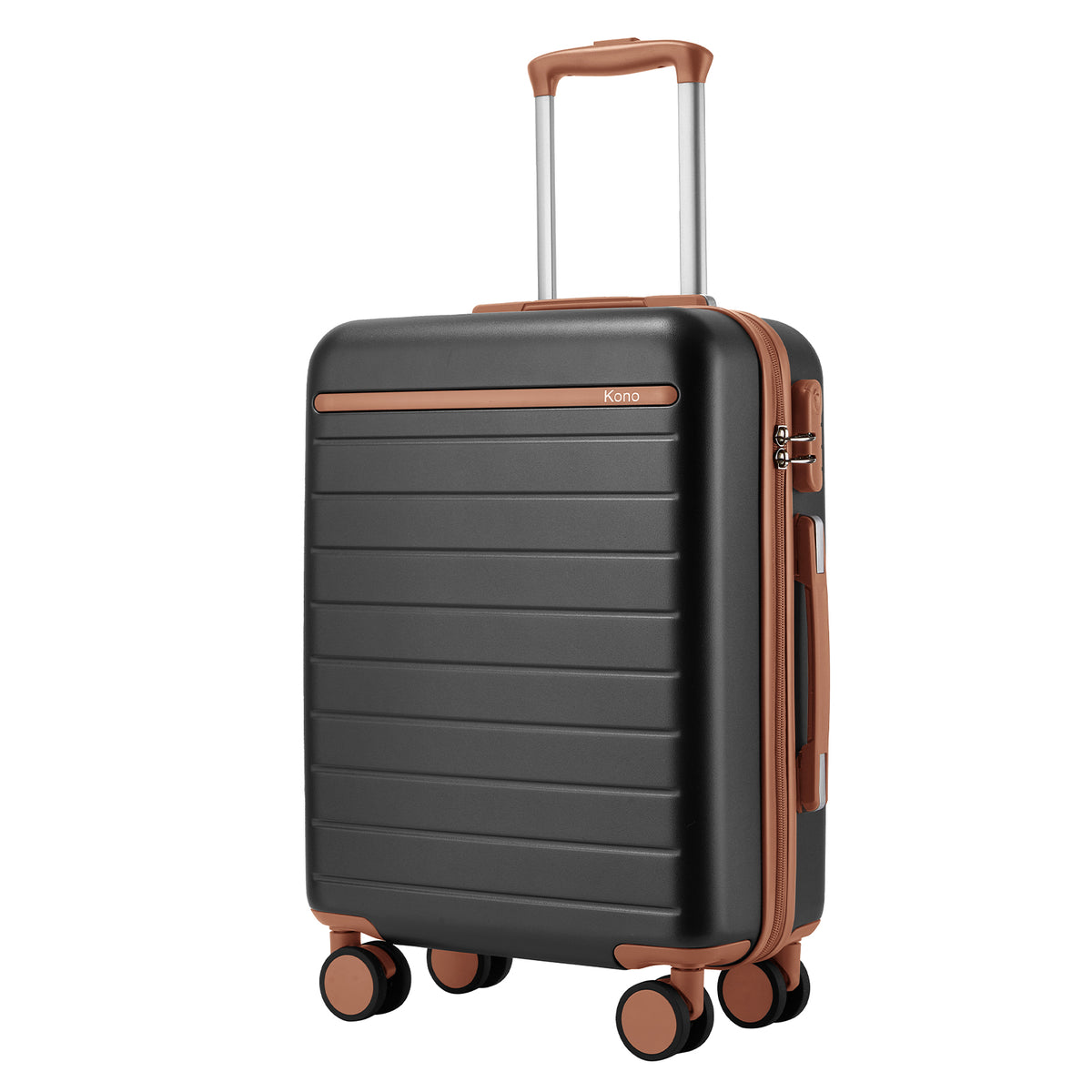 Kono Scratch-Resistant Hard Shell Suitcase with Horizontal Stripe Design