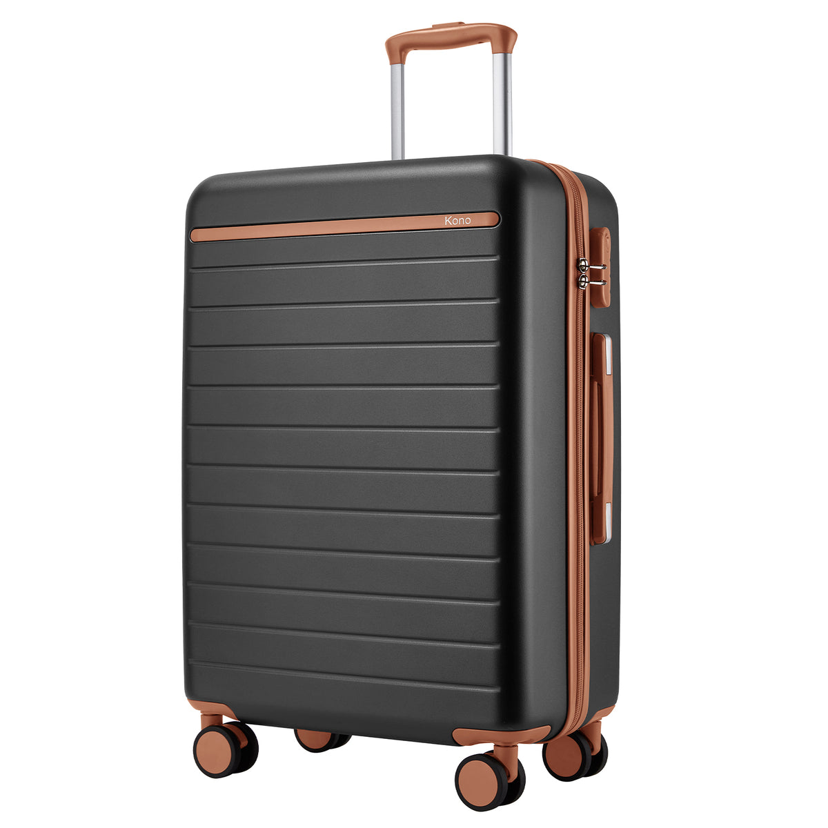 Kono Scratch-Resistant Hard Shell Suitcase with Horizontal Stripe Design
