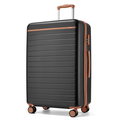 Kono Scratch-Resistant Hard Shell Suitcase with Horizontal Stripe Design