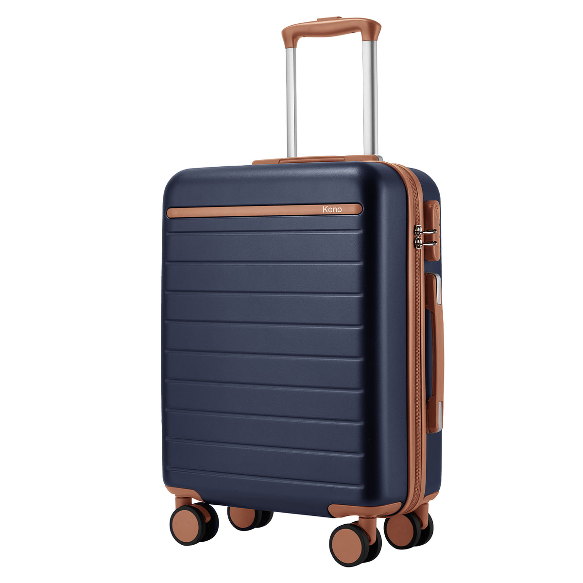 Kono Scratch-Resistant Hard Shell Suitcase with Horizontal Stripe Design