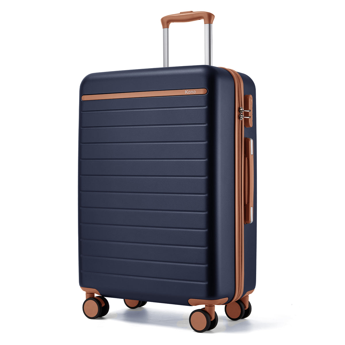 Kono Scratch-Resistant Hard Shell Suitcase with Horizontal Stripe Design