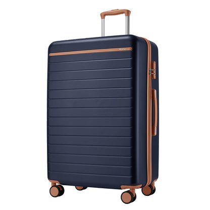 Kono Scratch-Resistant Hard Shell Suitcase with Horizontal Stripe Design