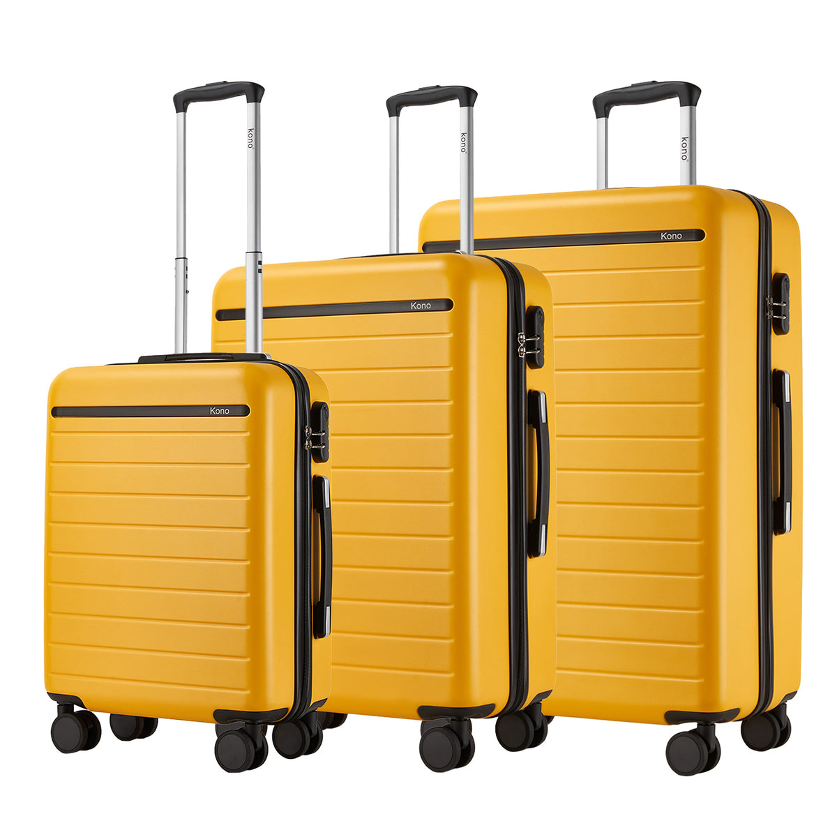 Kono Scratch-Resistant Hard Shell Suitcase with Horizontal Stripe Design