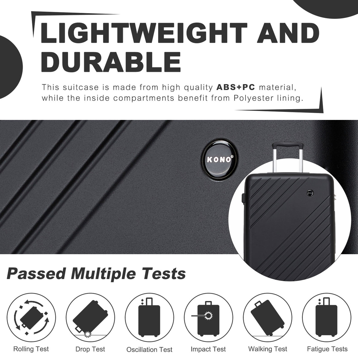 Kono ABS+PC Hard Shell Luggage