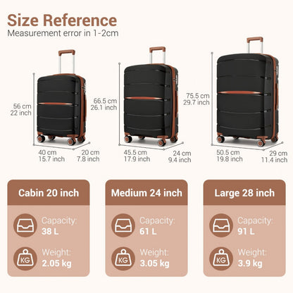 Kono PP Modern Scratch-Resistant Suitcase