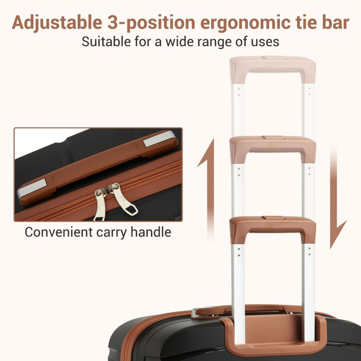 Kono PP Modern Scratch-Resistant Suitcase