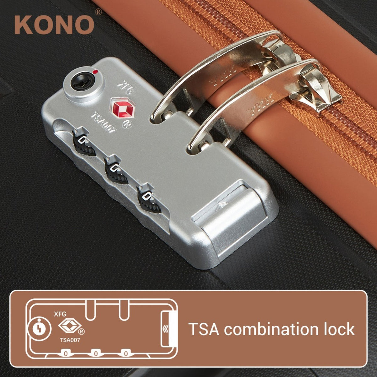 Kono PP Modern Scratch-Resistant Suitcase