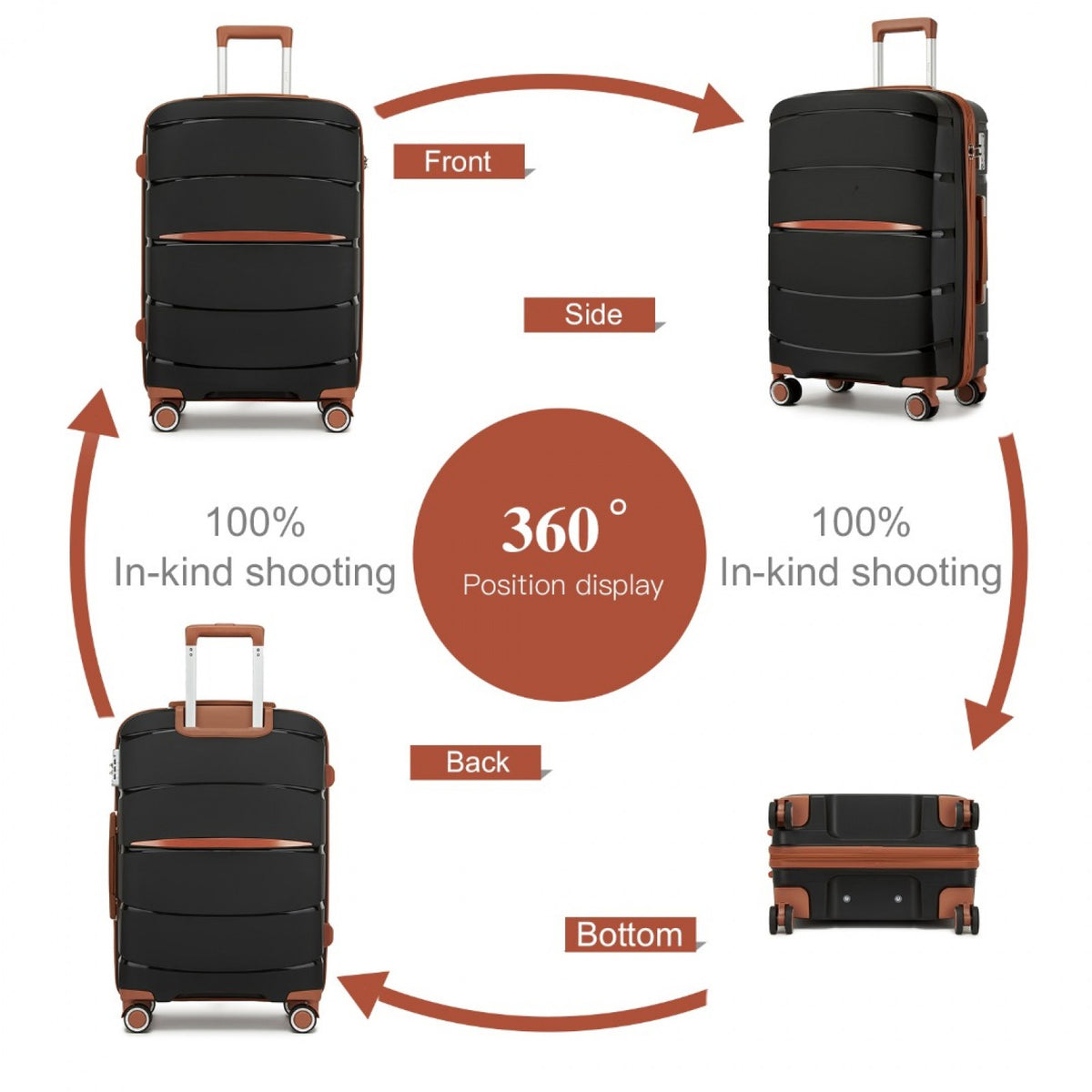 Kono PP Modern Scratch-Resistant Suitcase