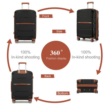 Kono PP Modern Scratch-Resistant Suitcase