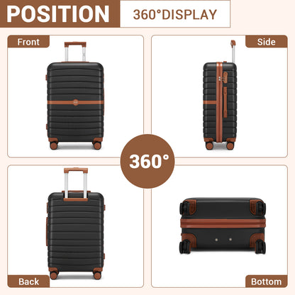 Kono ABS+PC Hard Shell Suitcase with Travel Bag & Toiletry Pouch