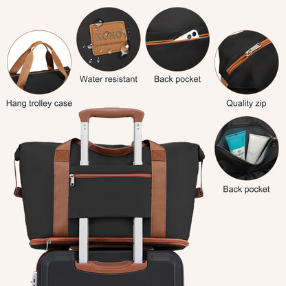 Kono ABS+PC Hard Shell Suitcase with Travel Bag & Toiletry Pouch