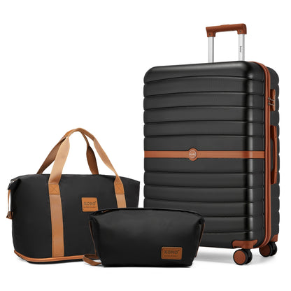 Kono ABS+PC Hard Shell Suitcase with Travel Bag & Toiletry Pouch