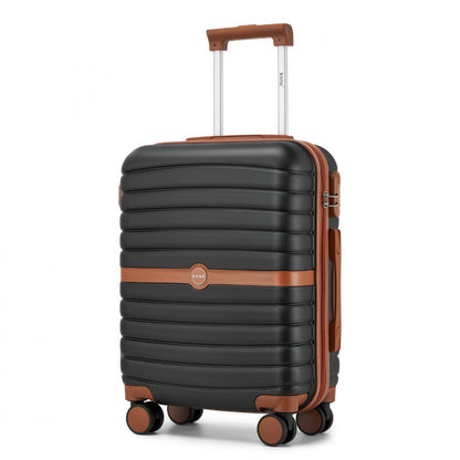 Kono ABS+PC Striped Design with Colour-Block Details Suitcase