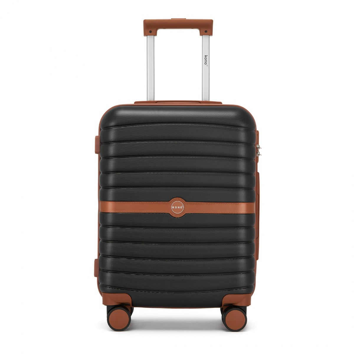 Kono ABS+PC Striped Design with Colour-Block Details Suitcase