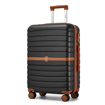 Kono ABS+PC Striped Design with Colour-Block Details Suitcase