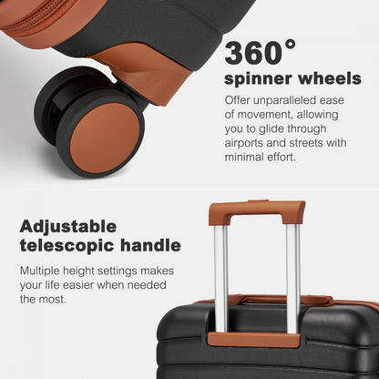 Kono ABS+PC Striped Design with Colour-Block Details Suitcase