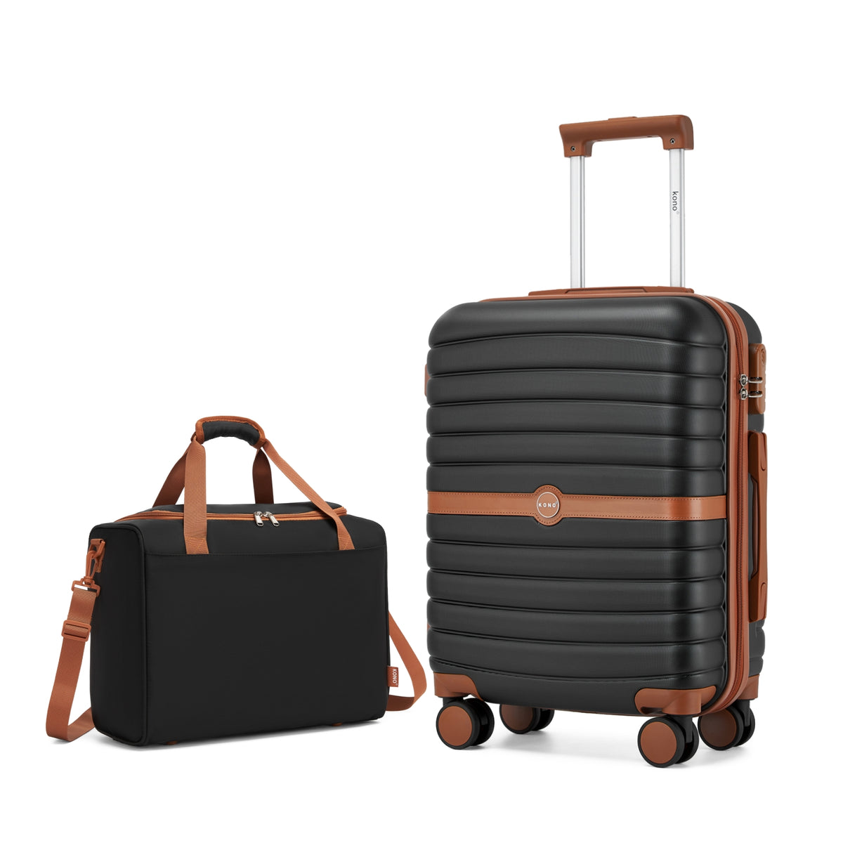 Kono ABS+PC Hard Shell Suitcase with Travel Bag & Toiletry Pouch