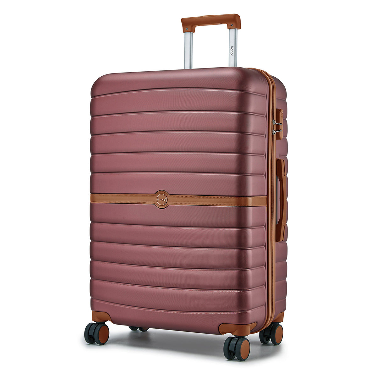 Kono ABS+PC Striped Design with Colour-Block Details Suitcase
