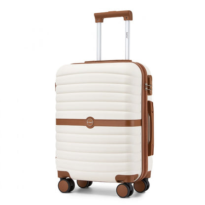 Kono ABS+PC Striped Design with Colour-Block Details Suitcase