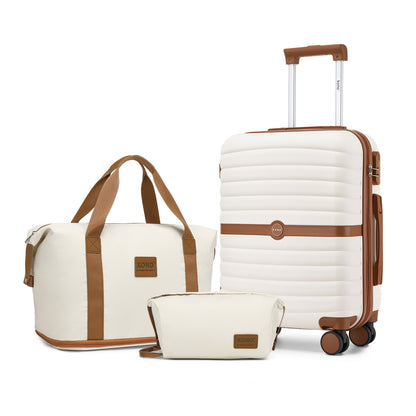 Kono ABS+PC Hard Shell Suitcase with Travel Bag & Toiletry Pouch