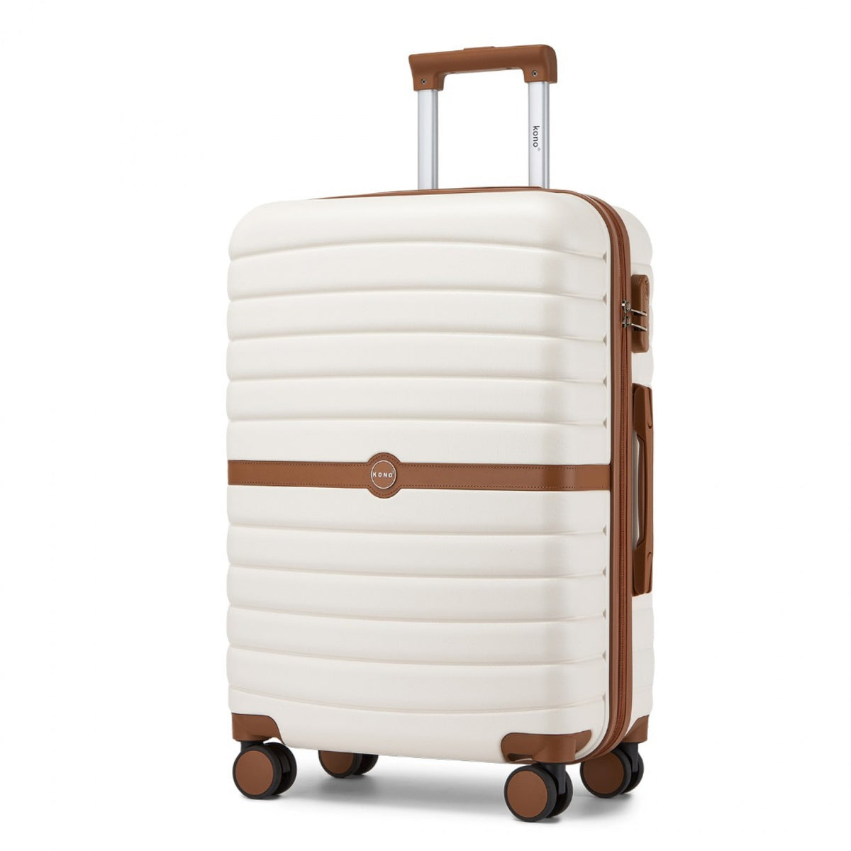 Kono ABS+PC Striped Design with Colour-Block Details Suitcase