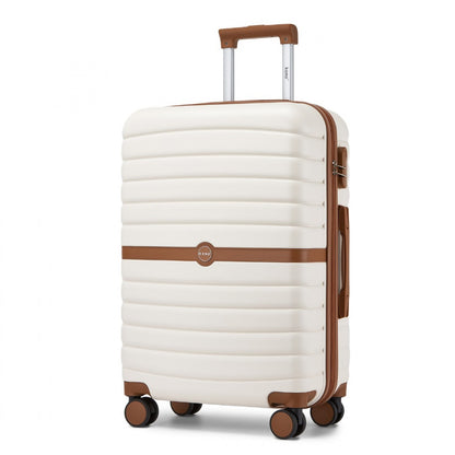 Kono ABS+PC Striped Design with Colour-Block Details Suitcase