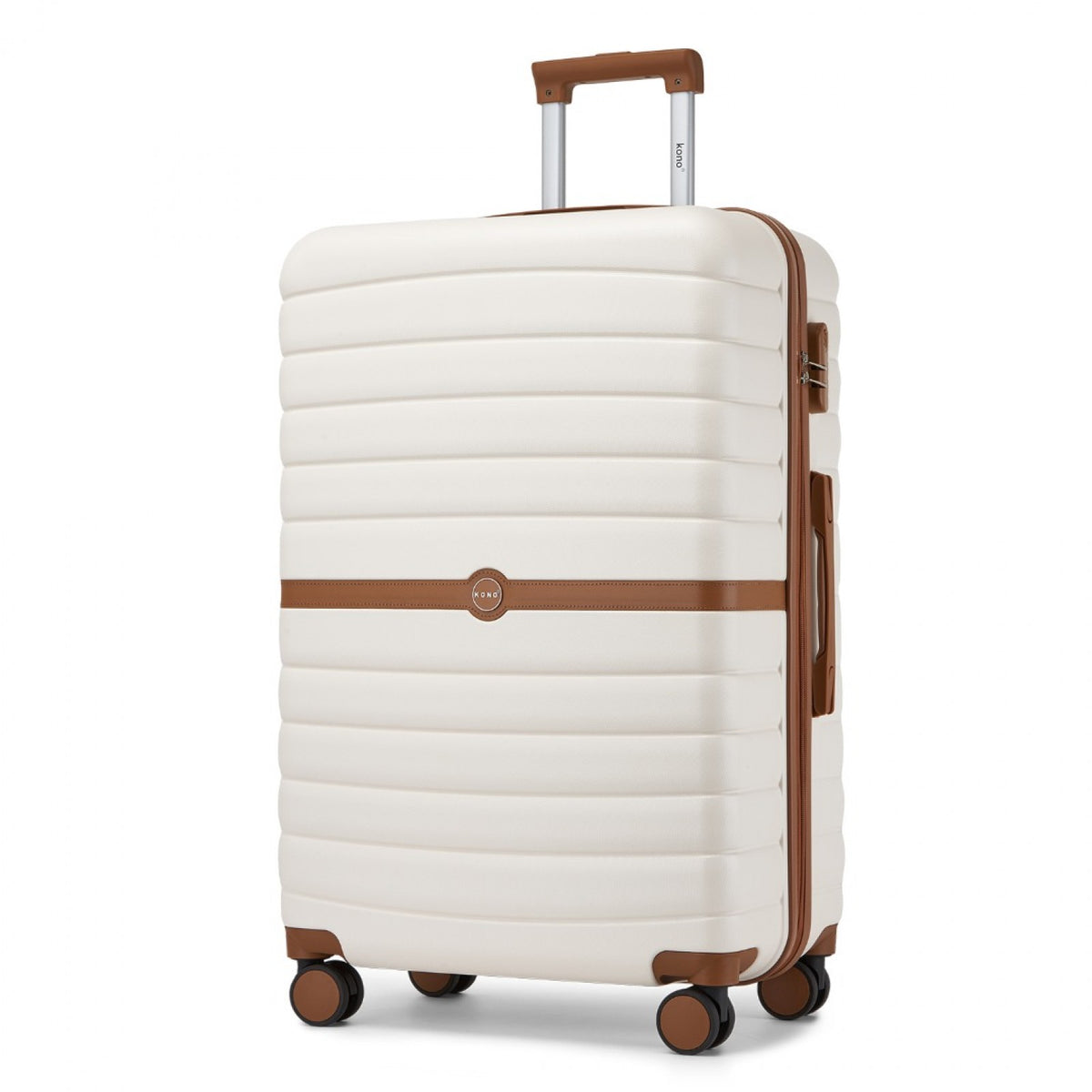 Kono ABS+PC Striped Design with Colour-Block Details Suitcase
