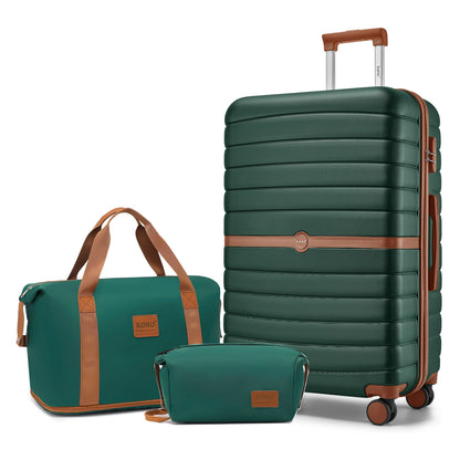 Kono ABS+PC Hard Shell Suitcase with Travel Bag & Toiletry Pouch