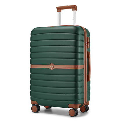 Kono ABS+PC Striped Design with Colour-Block Details Suitcase