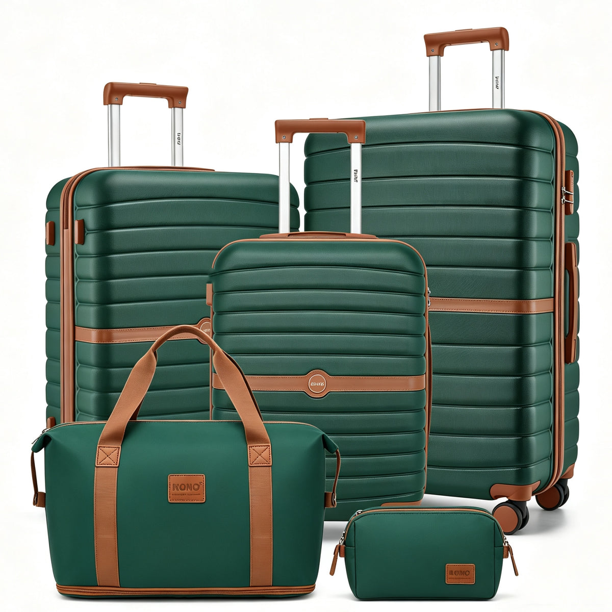 Kono ABS+PC Hard Shell Suitcase with Travel Bag & Toiletry Pouch