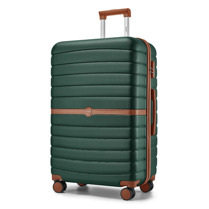 Kono ABS+PC Striped Design with Colour-Block Details Suitcase
