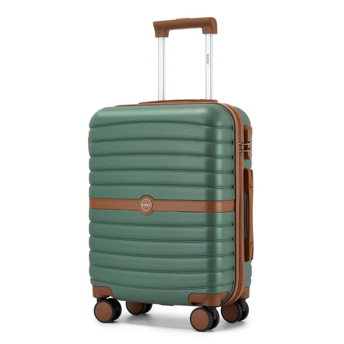 Kono ABS+PC Striped Design with Colour-Block Details Suitcase
