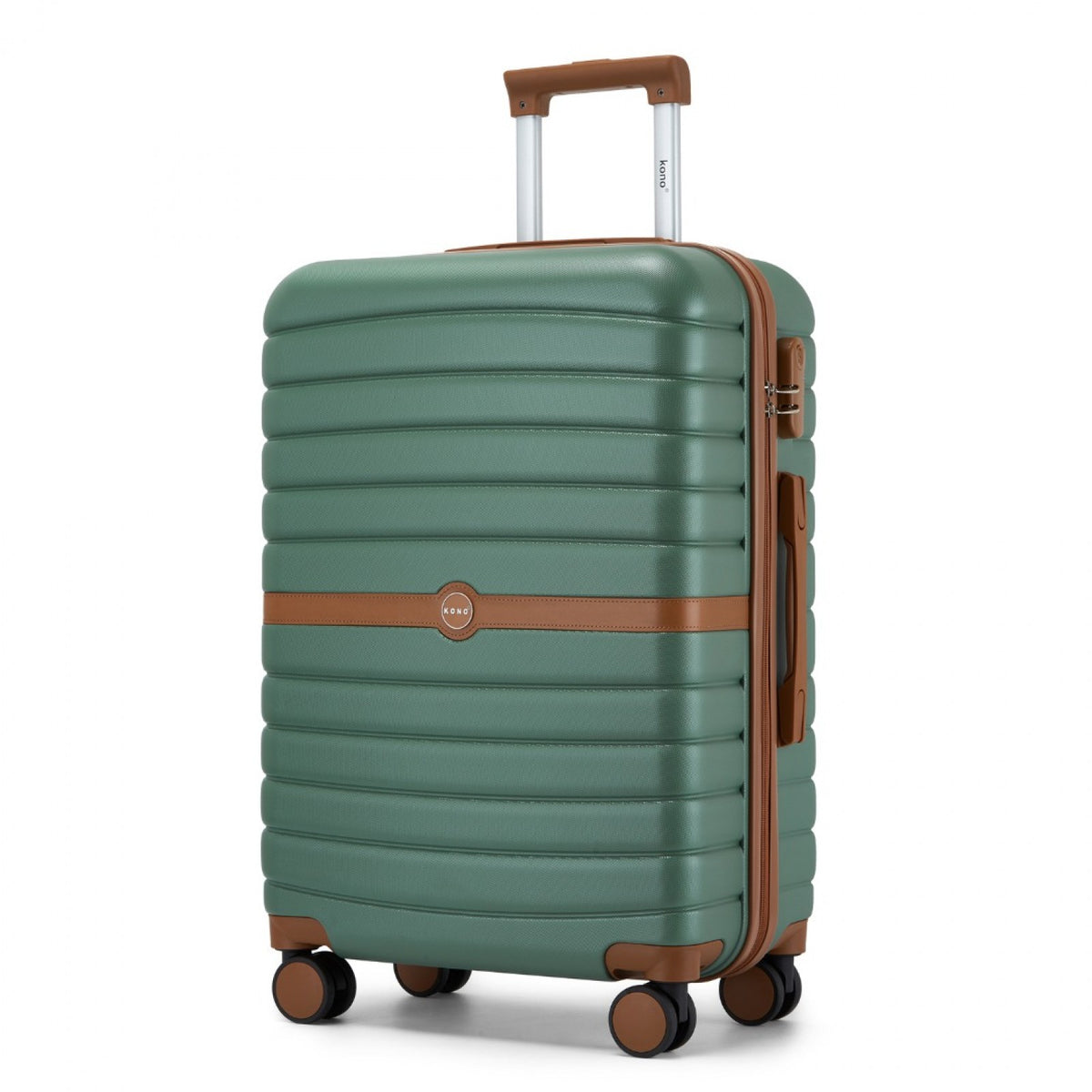 Kono ABS+PC Striped Design with Colour-Block Details Suitcase
